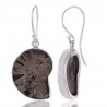 Natural Pyarite Ammonite Gemstone 925 Sterling Silver Earring| Jewels Artisan