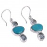 blue stone earrings American Turquoise Blue Topaz Silver for Girls