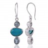 blue stone earrings American Turquoise Blue Topaz Silver for Girls