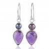 Pearl Drop Dangle Earring Sterling Silver amethyst earrings