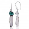 natural stone earrings Turquoise Biwa Pearl Solid Silver Earring