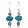 blue stone earrings American Turquoise Blue Topaz Silver for Girls