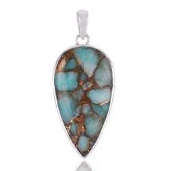 Amazonite Copper Turquoise 925 silver locket Gemstone Pendant