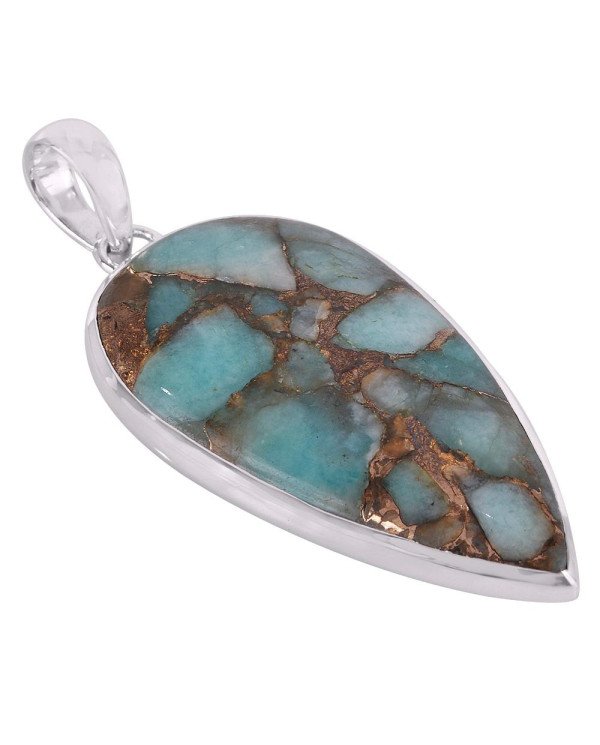 Amazonite Copper Turquoise 925 silver locket Gemstone Pendant