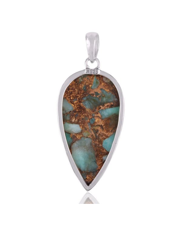 Amazonite Copper Turquoise 925 silver locket Gemstone Pendant