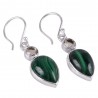 green stone earrings Malachite Prasiolite Gemstone Drop Dangle Silver
