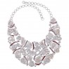 Bamboo Corol Natural Baroque Pearl Solid Silver Bib Necklace