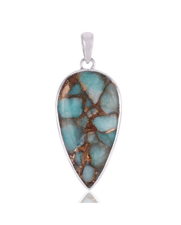 Amazonite Copper Turquoise 925 silver locket Gemstone Pendant