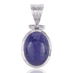 Tanzanite Pendant Sterling Silver Blue Stone Pendant Necklace
