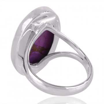 Purple Copper Turquoise Gemstone 925 Solid Sterling Silver Ring