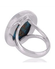 Blue Copper Turquoise Gemstone 925 Solid Sterling Silver Ring