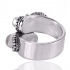 Rainbow Moonstone Gemstone 925 Solid Sterling Silver Open Ring
