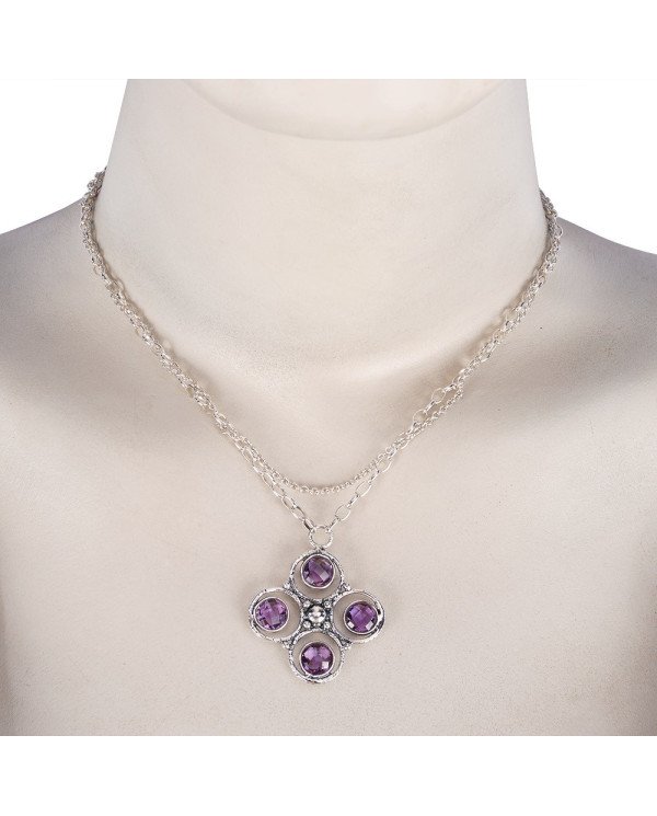 Amethyst Necklace | 925 Sterling Silver Handmade Dainty Jewelry