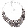 Russian Ammonite Pyrite Green Amethyst Smokey and Meteorite Silver Necklace