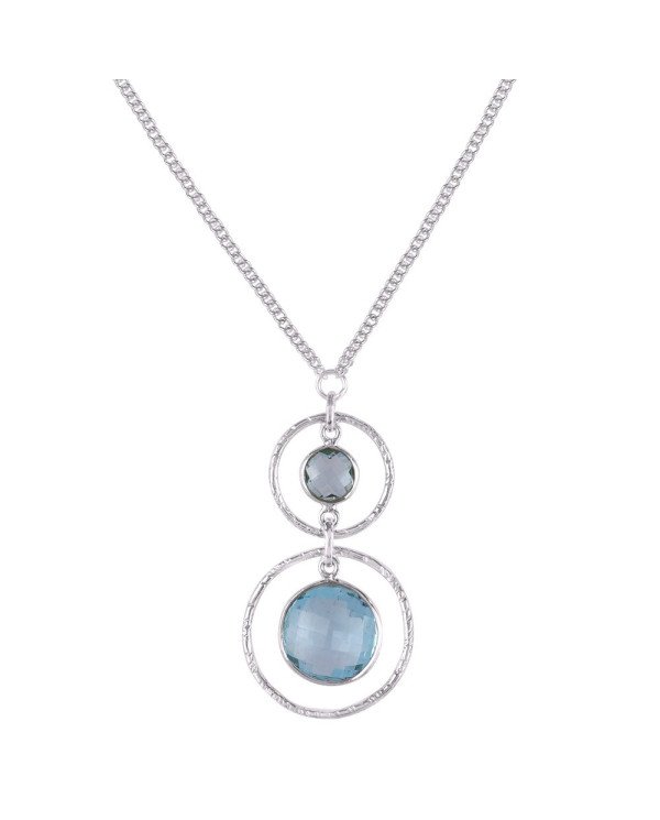 Blue Topaz and Sterling Silver Gemstone Designer Necklace