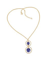 Lapis Lazuli and Sterling Silver Drop Dangle Silver Necklace