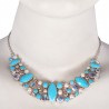 Arizona Turquoise Rainbow Moonstone mabe Pearl BT Multi Stone Silver Choker Necklace