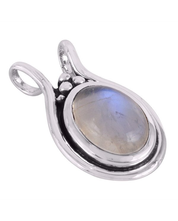 Rainbow Moonstone Sterling Silver Pendant