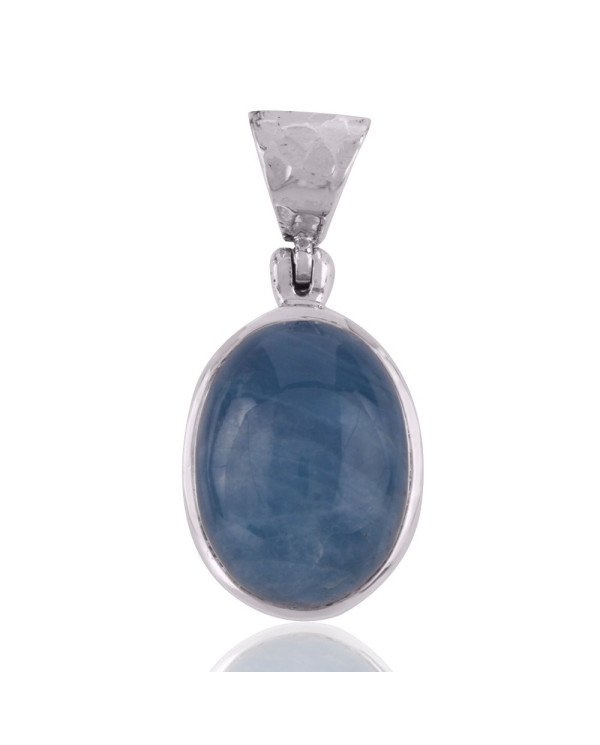 Aquamarine Cabochone 925 Silver Pendant