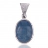 Aquamarine Cabochone 925 Silver Pendant
