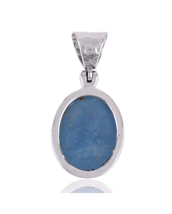 Aquamarine Cabochone 925 Silver Pendant