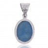 Aquamarine Cabochone 925 Silver Pendant