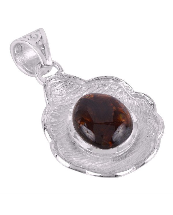 Fire Agate and 925 Silver Designer Lotus Pendant Locket