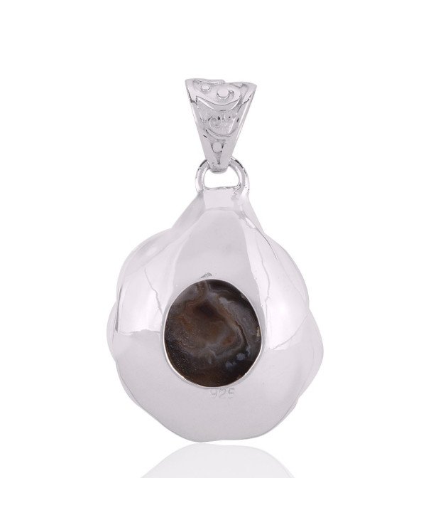 Fire Agate and 925 Silver Designer Lotus Pendant Locket