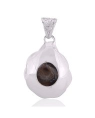 Fire Agate and 925 Silver Designer Lotus Pendant Locket