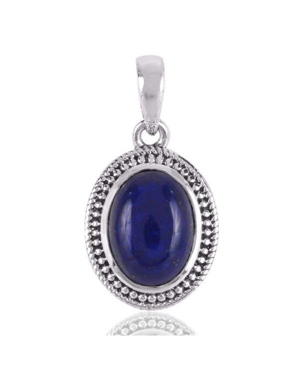 Lazuli Lapis Gemstone Pendant | 925 Sterling Silver Boho Jewelry