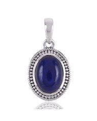 Lazuli Lapis Gemstone Pendant | 925 Sterling Silver Boho Jewelry