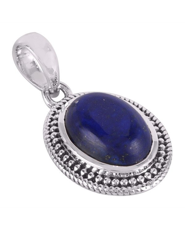 Lazuli Lapis Gemstone Pendant | 925 Sterling Silver Boho Jewelry