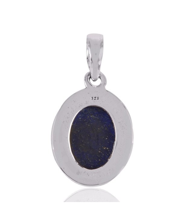Lazuli Lapis Gemstone Pendant | 925 Sterling Silver Boho Jewelry
