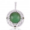 Sterling Silver Natural chrysoprase and Peridot gemstone Pendant