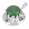 Sterling Silver Natural chrysoprase and Peridot gemstone Pendant