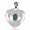 Natural Gemstone Chrysoprase with Designer Heart Shape 925 Sterling Silver Pendant Jewelry