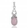 Designer Pendant With 925 Sterling Silver and Natural Pink Opal Gemstone