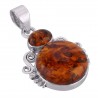 Natural Baltic Amber Gemstone Sterling Silver Pendant