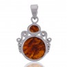 Natural Baltic Amber Gemstone Sterling Silver Pendant