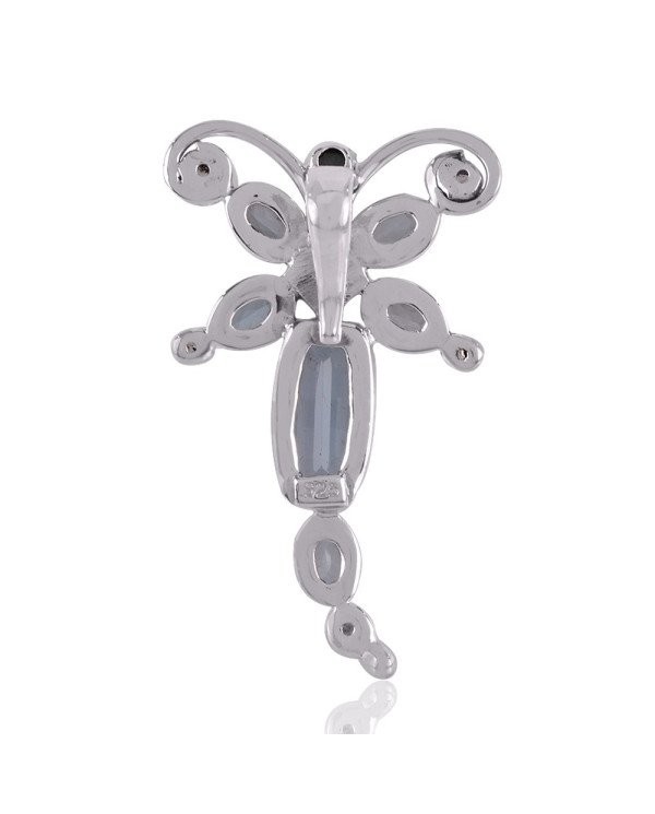 Sterling Silver Blue Topaz Gemstone Pendant | Jewels Artisan