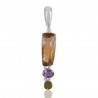 Citine Amethyst and Peridot Silver Gemstone Pendant Necklace