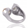 Citrine and Green Amethyst Cubic Zirconia Sterling Silver Ring