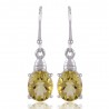 Lemon Quartz and Sterling Silver Gemstone Dangle Earrings