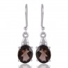 Smoky Quartz Gemstone Earring Smokey Silver Earrings