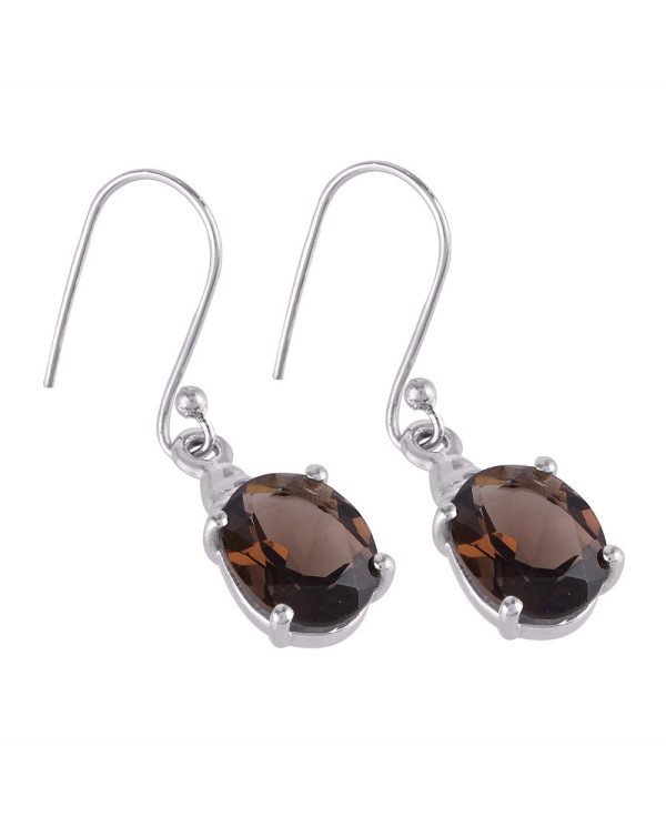 Smoky Quartz Gemstone Earring Smokey Silver Earrings