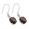 Smoky Quartz Gemstone Earring Smokey Silver Earrings