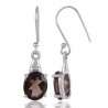 Smoky Quartz Gemstone Earring Smokey Silver Earrings
