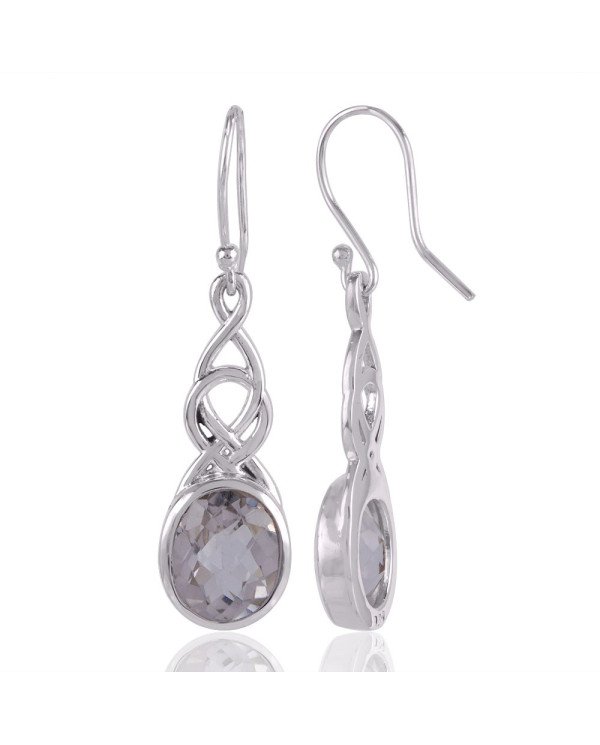 Crystal Quartz and 925 Silver Dangle Drop Earring Crystal Stone Earring