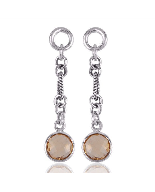 Sterling Silver Dangle Earring with Citrine Gemstone