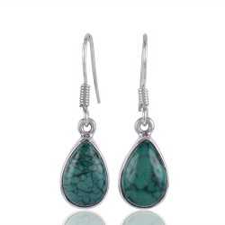 Turquoise Tear Drop Earring with Sterling Silver